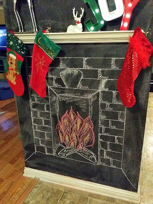 diy chalkboard faux fireplace, chalkboard paint, christmas decorations, crafts, fireplaces mantels, painting, seasonal holiday decor