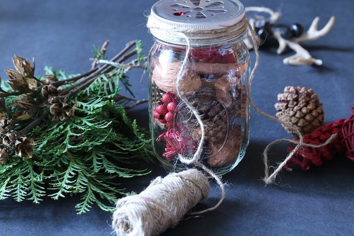 rustic holiday diy mason jar diffuser, christmas decorations, crafts, mason jars, seasonal holiday decor
