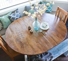breakfast nook table makeover, kitchen design, painted furniture