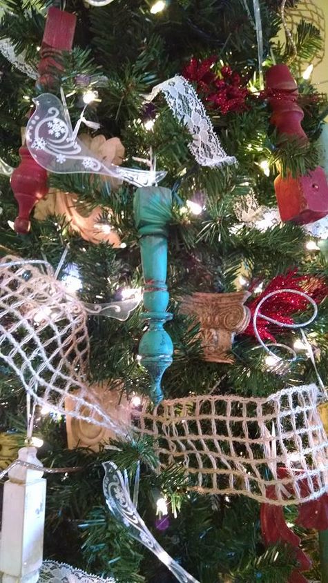 antique furniture parts make beautiful christmas ornaments tree, christmas decorations, repurposing upcycling, seasonal holiday decor