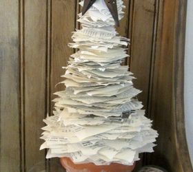s 20 fake christmas trees you ll wish you d seen sooner, christmas decorations, repurposing upcycling, seasonal holiday decor, Book Page Pile up