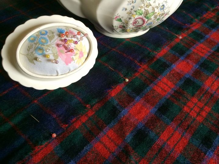 manta de cuadros escoceses hecha a mano con bufandas de lana antiguas