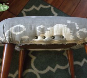 beat up mcm mini ottoman makeover, how to, repurposing upcycling, reupholster