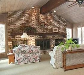 I Need Advice For Updating A Very Large Brick Fireplace Wall