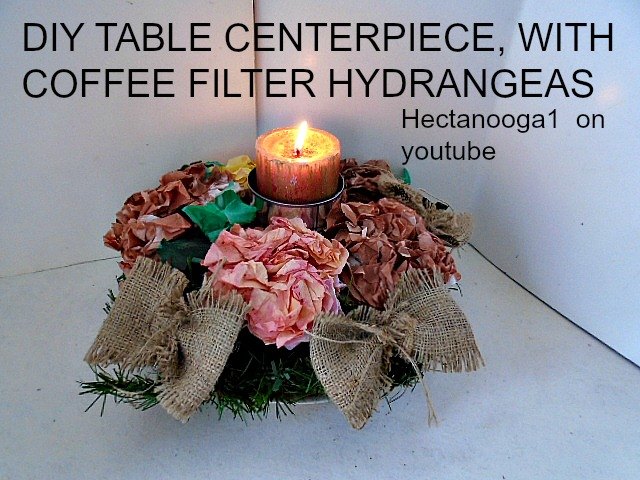 centro de mesa de accin de gracias con hortensias de papel