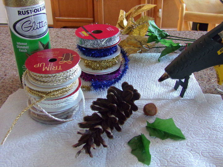pinecone angel, crafts, seasonal holiday decor, Gather your materials