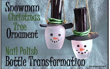 Snowman Christmas Tree Ornament - Nail Polish Bottle Transformation