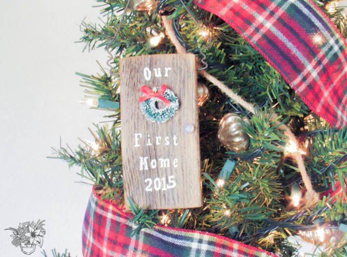 diy door our first home ornament, christmas decorations, crafts, seasonal holiday decor