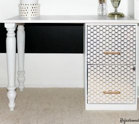 diy file cabinet desk, decoupage, how to, painted furniture, repurposing upcycling