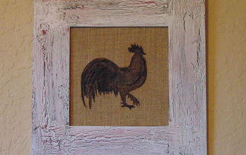 Distressed Frame W/handpainted Rooster Using Elmers Glue