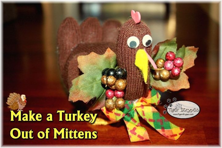 make a turkey out of mittens, crafts, how to, repurposing upcycling, seasonal holiday decor, thanksgiving decorations