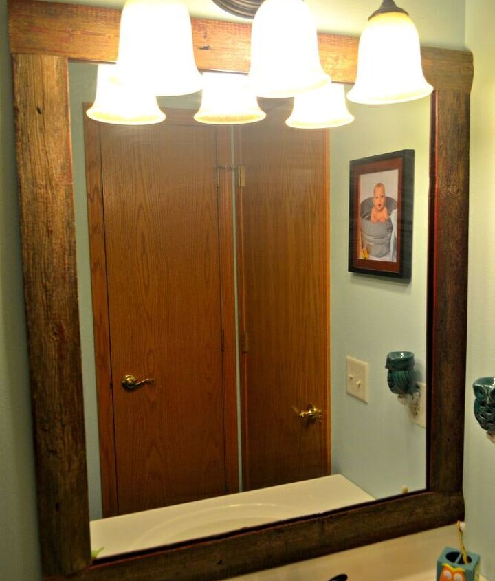 Easy Diy Reclaimed Wood Frame On A Builders Grade Mirror