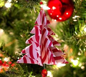 origami tree handmade ornament, christmas decorations, seasonal holiday decor