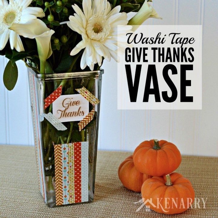 washi tape vase a diy gift for thanksgiving, crafts, decoupage, seasonal holiday decor