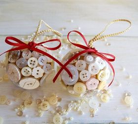 diy button christmas ornament, christmas decorations, seasonal holiday decor