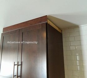 onward kitchen soldiers crown moulding and floating shelves, kitchen cabinets, kitchen design, shelving ideas, wall decor, woodworking projects
