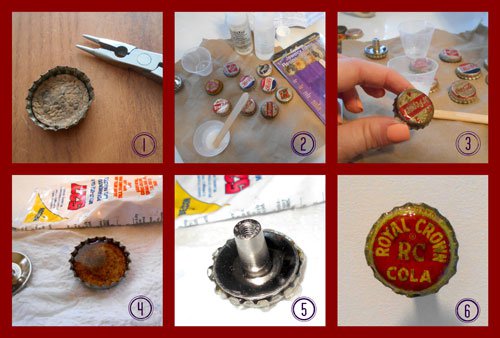 diy vintage soda bottle cap cabinet knobs, crafts, kitchen cabinets, kitchen design, repurposing upcycling