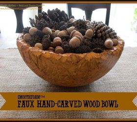 diy faux hand carved wood bowl, crafts