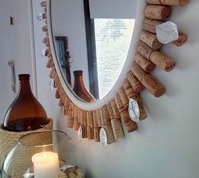 diy wine cork mirror frame, crafts, home decor, repurposing upcycling, wall decor