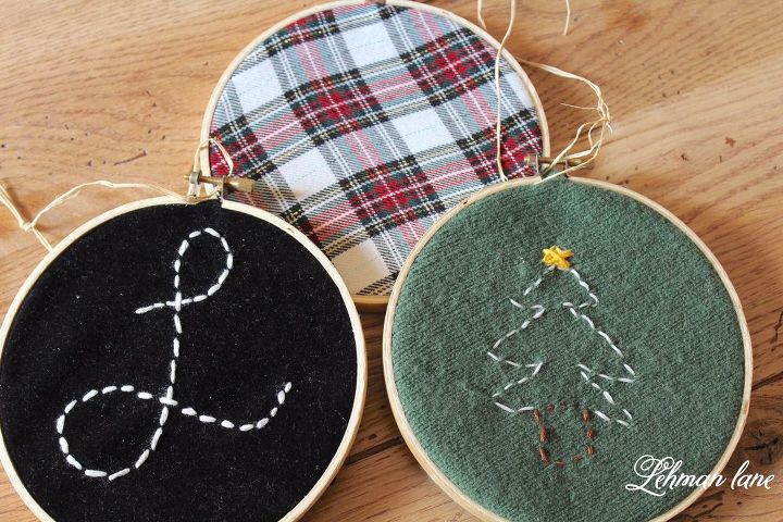 diy embroidery hoop christmas ornament, christmas decorations, crafts, seasonal holiday decor