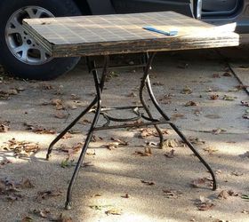 3 linoleum covered vintage table challenge, diy, painted furniture, repurposing upcycling, Another look at before