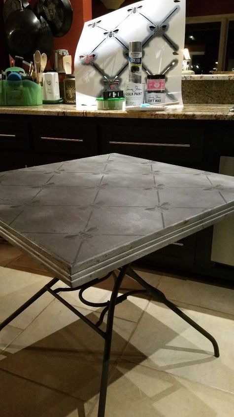 reto de la mesa vintage cubierta de linoleum de 3 dlares, Proyecto terminado