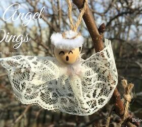 lacy angel wings ornament, christmas decorations, crafts, seasonal holiday decor