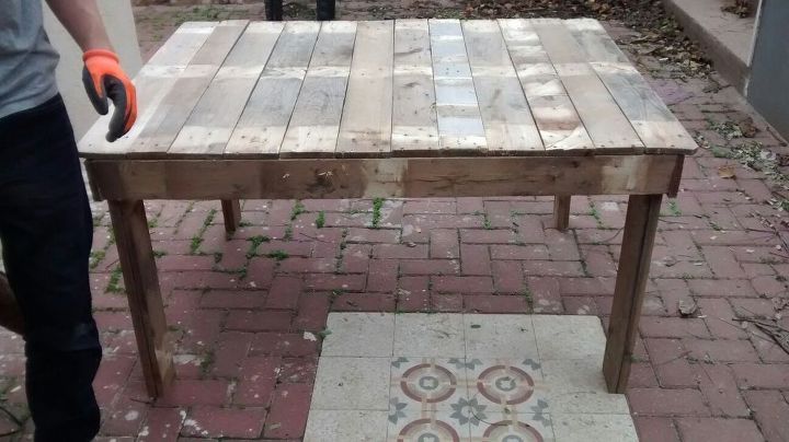 mesa de palets para exteriores diy primer intento de trabajo en madera
