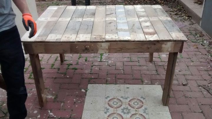 diy outdoor pallet table first woodworking attempt
