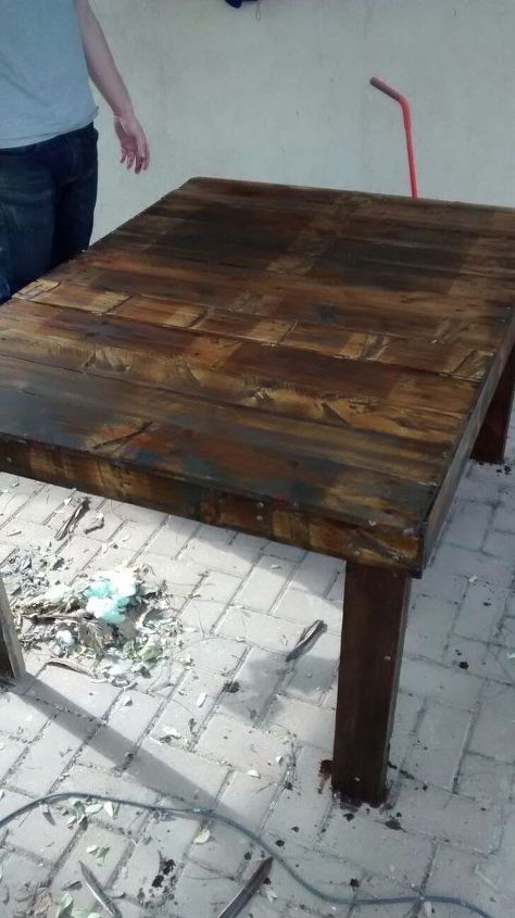 diy outdoor pallet table first woodworking attempt