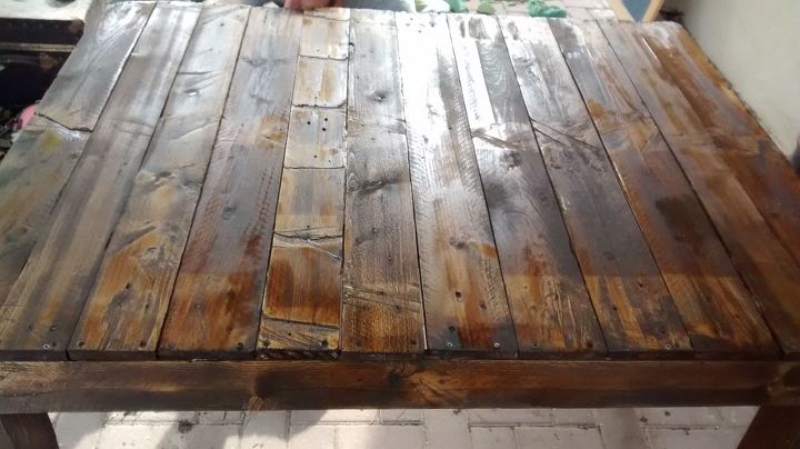 diy outdoor pallet table first woodworking attempt