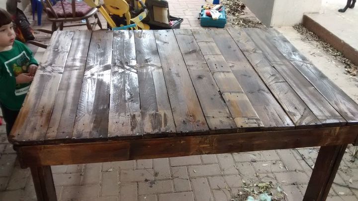 diy outdoor pallet table first woodworking attempt