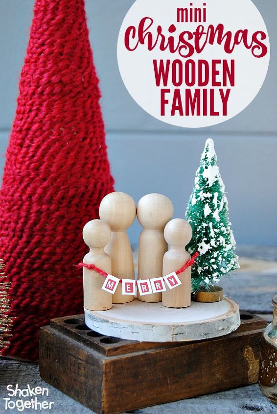 mini christmas wooden family, christmas decorations, crafts