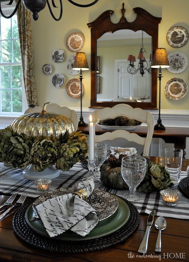 thanksgiving tablescape in the dining room, seasonal holiday decor, thanksgiving decorations