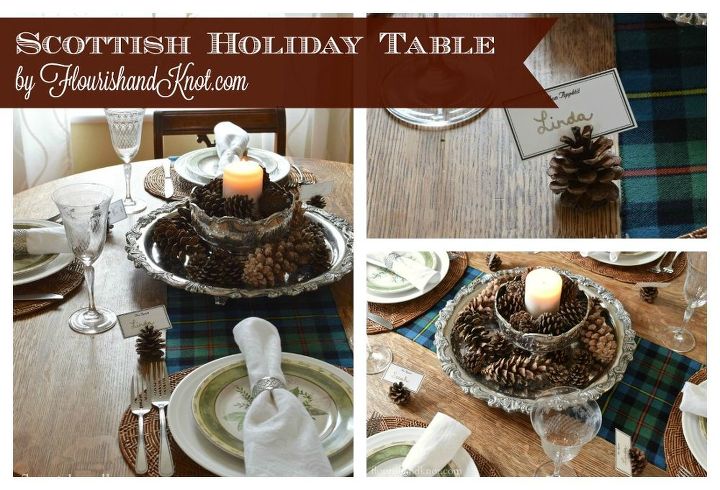 a scottish holiday table, christmas decorations, crafts, seasonal holiday decor
