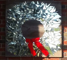 mirrored wreath, christmas decorations, crafts, seasonal holiday decor, wreaths