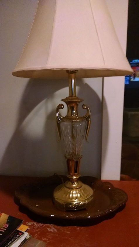q what should i do with this lamp, lighting, repurposing upcycling, You can see here that it has a whole lot of gold not my thing maybe I should just paint the gold