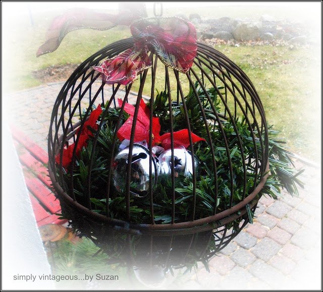christmas cages, christmas decorations, crafts, curb appeal, repurposing upcycling, seasonal holiday decor