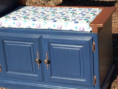 entertainment center becomes a great upcycled entryway bench