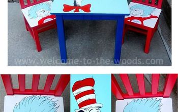 Dr. Seuss Table & Chairs Hand Painted Kids Furniture