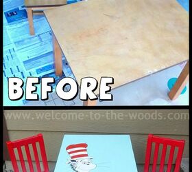 dr seuss table chairs hand painted kids furniture, painted furniture