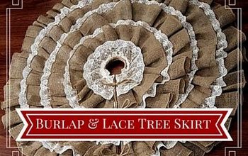 DIY No-Sew Burlap & Lace Christmas Tree Skirt