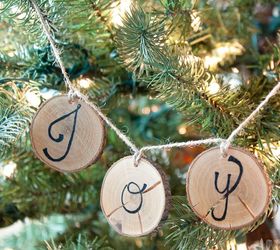 rustic wood slice ornament banners, christmas decorations, crafts, seasonal holiday decor