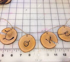 rustic wood slice ornament banners, christmas decorations, crafts, seasonal holiday decor