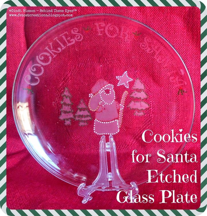 diy cookies for santa etched glass plate, christmas decorations, crafts, how to