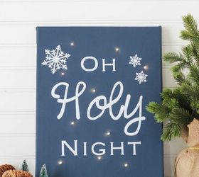 oh holy night twinkle light canvas, crafts