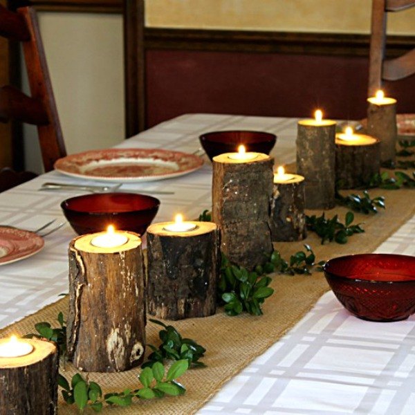 s 9 awesome christmas decorations you can make in an instant, crafts, Set a Glowing Centerpiece Using Firewood