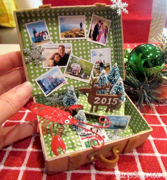 diy miniature suitcase ornaments, christmas decorations, crafts, seasonal holiday decor