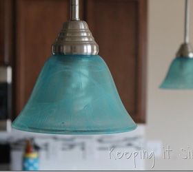 Turquoise Pendants Light- How to Dye Light Shades #DIY