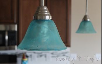 Turquoise Pendants Light- How to Dye Light Shades #DIY